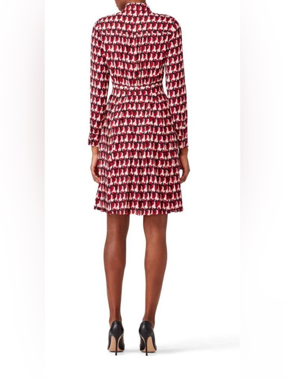 Kate Spade New York Pleated Fit & Flare Dress Size 12 Geometric Print - Picture 3 of 16